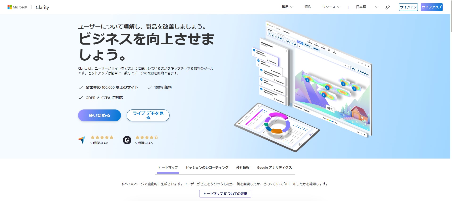 Microsoft Clarity（無料）